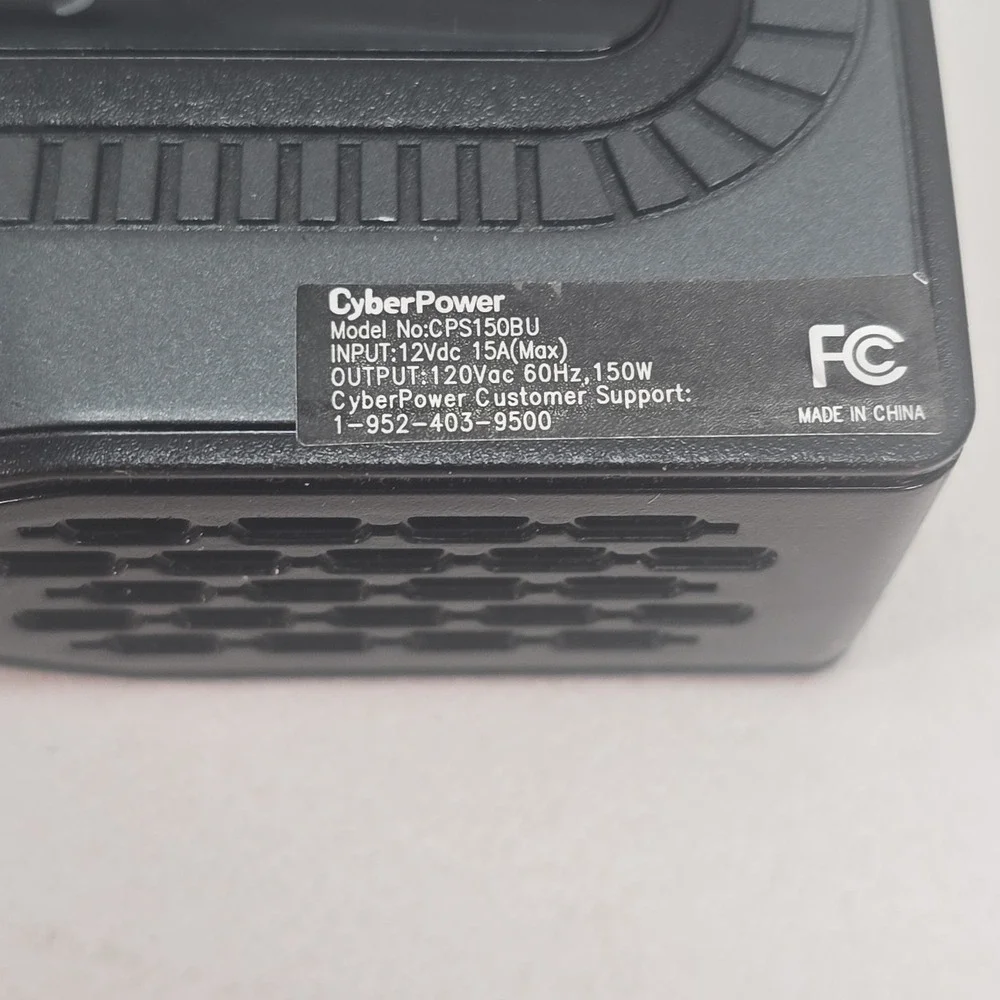 CyberPower 150w Pk Power Inverter DC 12V To 120V AC Outlet15W USB-C2.4A USB -A
